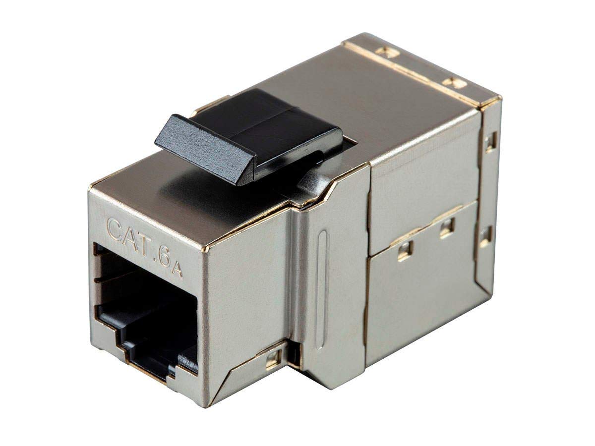 Monoprice Shielded Cat6A RJ45 Keystone Coupler 10G Networking Extender for Patch Cables Silver