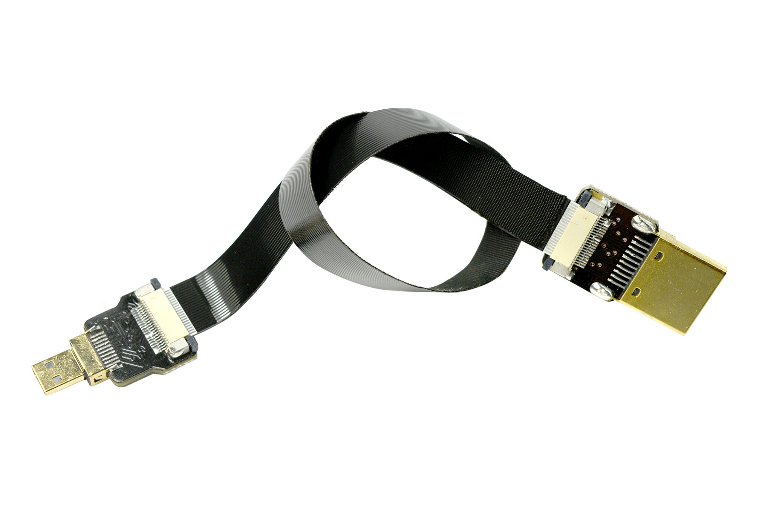 Slim Soft Micro HDMI to Standard HDMI Cable 50CM Compatible with Panasonic Lumix GH4 GoPro Blackmagic BMPCC Sony Alpha A5000 A6000 A7R A7S A6300 A6500 Black - View 4 of 6