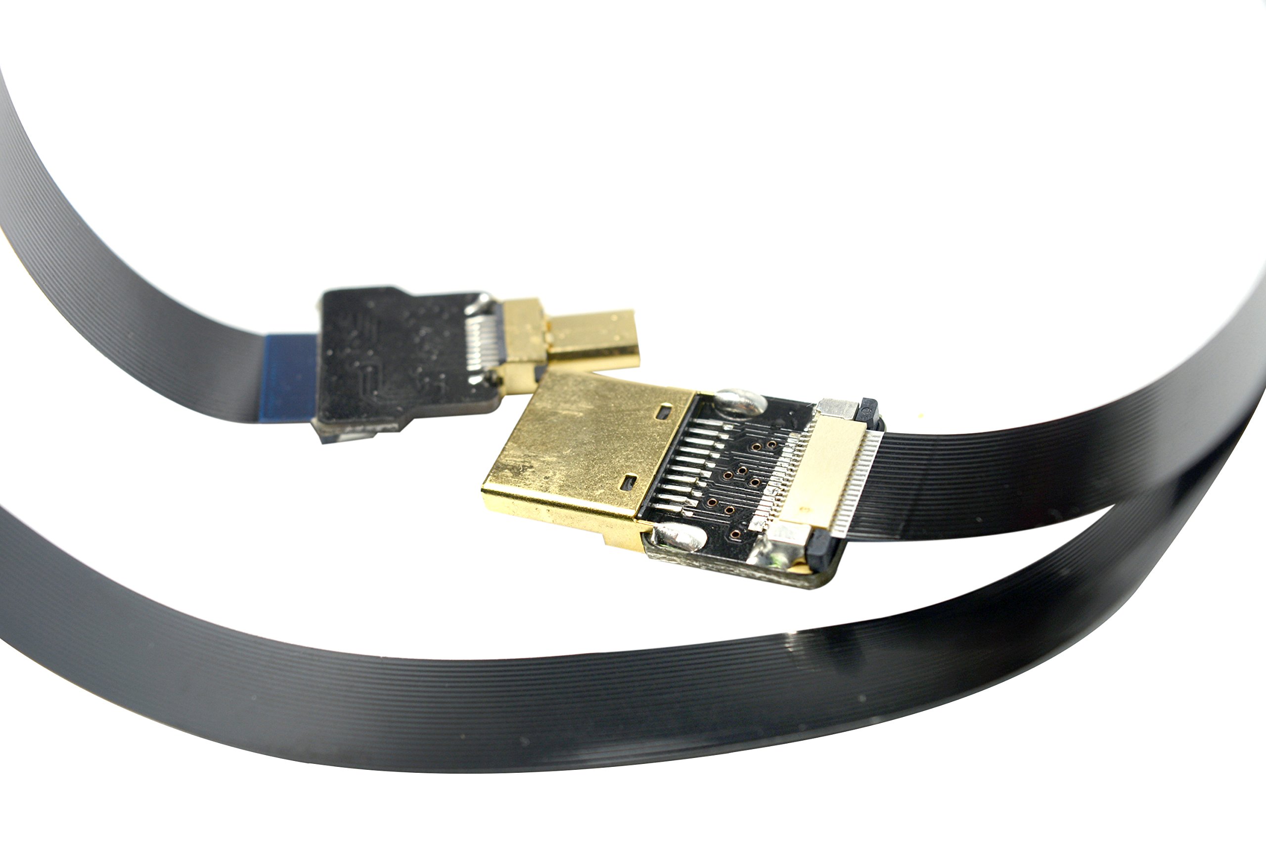 Slim Soft Micro HDMI to Standard HDMI Cable 50CM Compatible with Panasonic Lumix GH4 GoPro Blackmagic BMPCC Sony Alpha A5000 A6000 A7R A7S A6300 A6500 Black - View 6 of 6