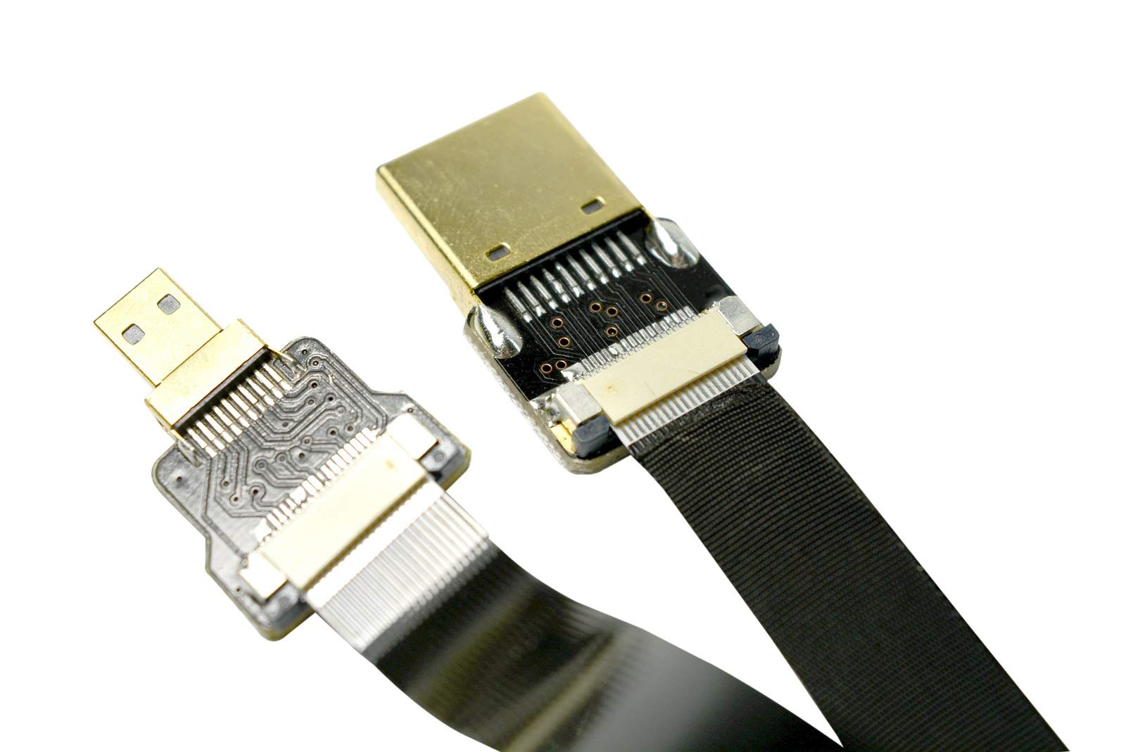 Slim Soft Micro HDMI to Standard HDMI Cable 50CM Compatible with Panasonic Lumix GH4 GoPro Blackmagic BMPCC Sony Alpha A5000 A6000 A7R A7S A6300 A6500 Black