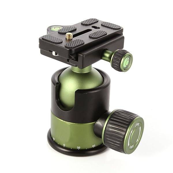 FocusFoto FocusFoto 360 Degree 20KG Aluminium Alloy Metal Heavy Duty Camera Tripod Ballhead Ball Head with 1/4" Screw Thread QR Quick Release Plate Green - View 3 of 8