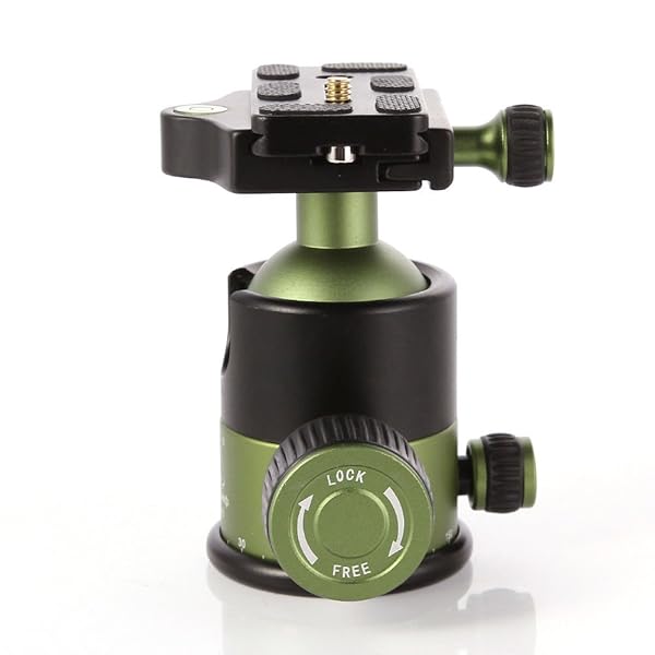 FocusFoto FocusFoto 360 Degree 20KG Aluminium Alloy Metal Heavy Duty Camera Tripod Ballhead Ball Head with 1/4" Screw Thread QR Quick Release Plate Green - View 4 of 8