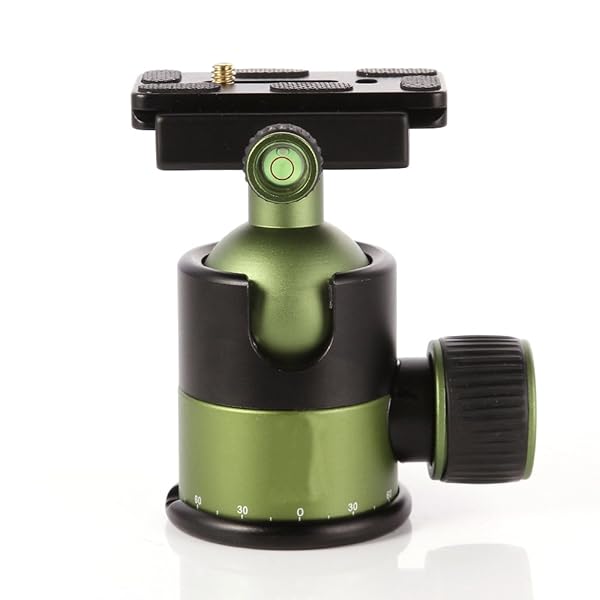 FocusFoto FocusFoto 360 Degree 20KG Aluminium Alloy Metal Heavy Duty Camera Tripod Ballhead Ball Head with 1/4" Screw Thread QR Quick Release Plate Green - View 5 of 8