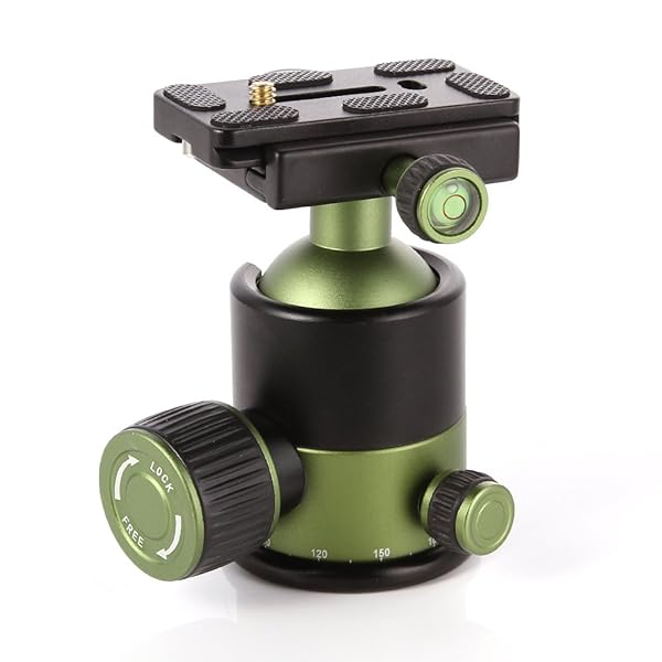 FocusFoto FocusFoto 360 Degree 20KG Aluminium Alloy Metal Heavy Duty Camera Tripod Ballhead Ball Head with 1/4" Screw Thread QR Quick Release Plate Green - View 6 of 8