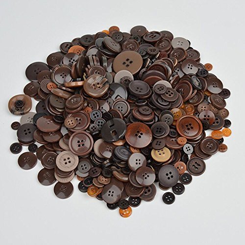 Qovydx 600-700 Assorted Brown Craft Buttons for DIY, Sewing & Decoration - Bulk Pack for Arts & Crafts Projects - View 3 of 7