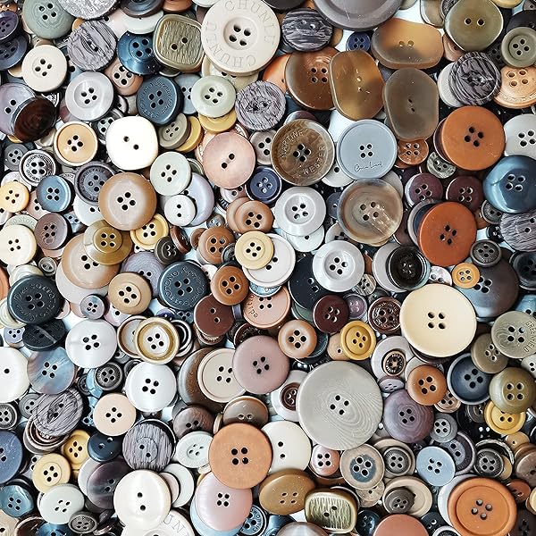 Qovydx 600-700 Assorted Brown Craft Buttons for DIY, Sewing & Decoration - Bulk Pack for Arts & Crafts Projects - View 6 of 7