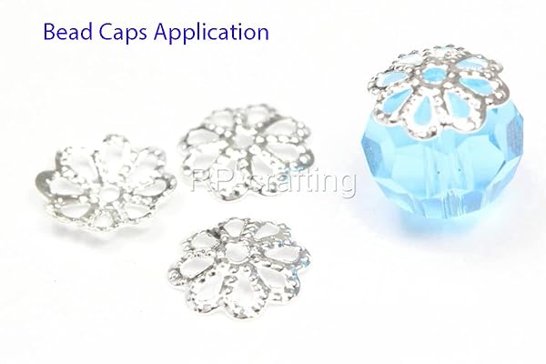 Adabele 200pcs Gold Plated Filigree Flower Bead Caps 6mm for DIY Jewelry Making Craft Supplies - View 2 of 5