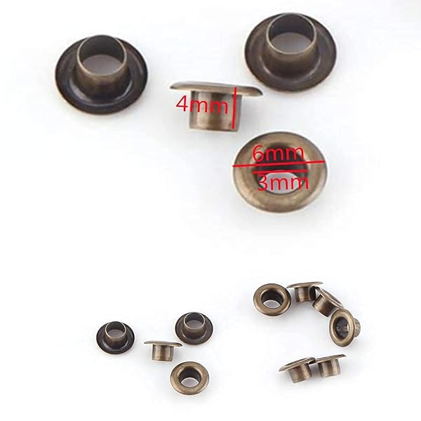 Hilitand 100pcs Metal Eyelets Kit with Washers for DIY Leather Craft & Sewing - 4mm Grommets Fastener - View 3 of 9
