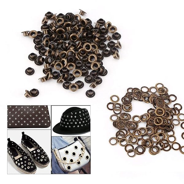 Hilitand 100pcs Metal Eyelets Kit with Washers for DIY Leather Craft & Sewing - 4mm Grommets Fastener - View 5 of 9