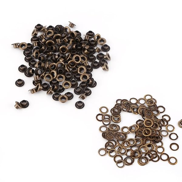 100pcs Metal Eyelets Kit with Washers for DIY Leather Craft & Sewing - 4mm Grommets Fastener