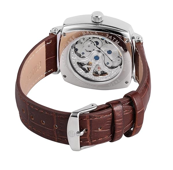 FORSINING Forsining Men's Skeleton Dial Automatic Self-Winding Watch with Genuine Leather Strap Stylish and Durable Timepiece - View 7 of 8