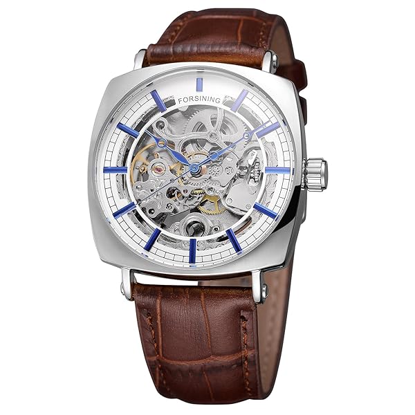 FORSINING Forsining Men's Skeleton Dial Automatic Self-Winding Watch with Genuine Leather Strap Stylish and Durable Timepiece - View 2 of 8