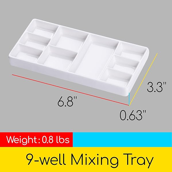 MEEDEN MEEDEN 9-Well Ceramic Paint Palette for Watercolor, Gouache & Acrylic - 6.8x3.3 Inch Artist Tool - View 3 of 6