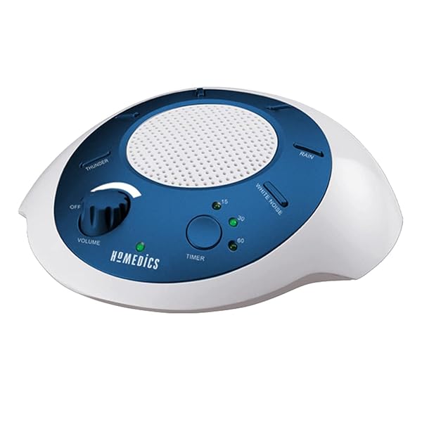 Homedics Homedics SoundSleep White Noise Sound Machine, Blue, Small Travel Sound Machine with 6 Relaxing Nature Sounds, Portable Sound Therapy for Home, Office, Nursery, Auto-Off Timer, By Homedics