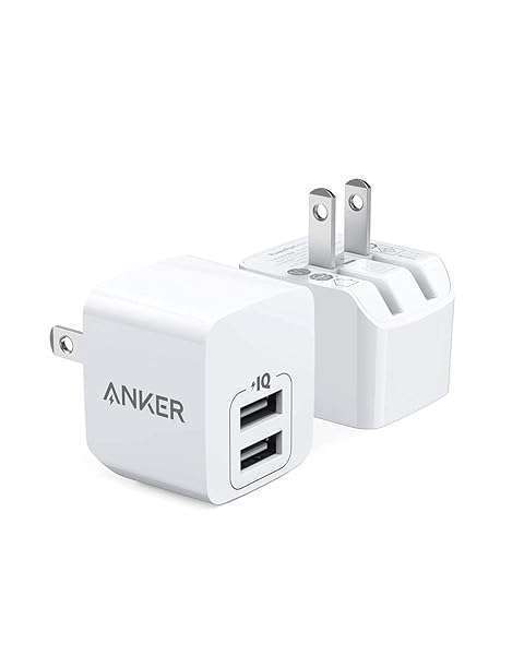 Anker Anker 2-Pack Dual Port 12W USB Charger Adapter for iPhone 15, Galaxy S22 & More - Foldable Plug Charging Block