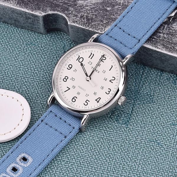 Ritche Ritche 22mm Canvas Wristbands: Quick Release Blue Watch Bands - Perfect White Elephant Gifts & Stocking Stuffers for Men & Women - View 3 of 8