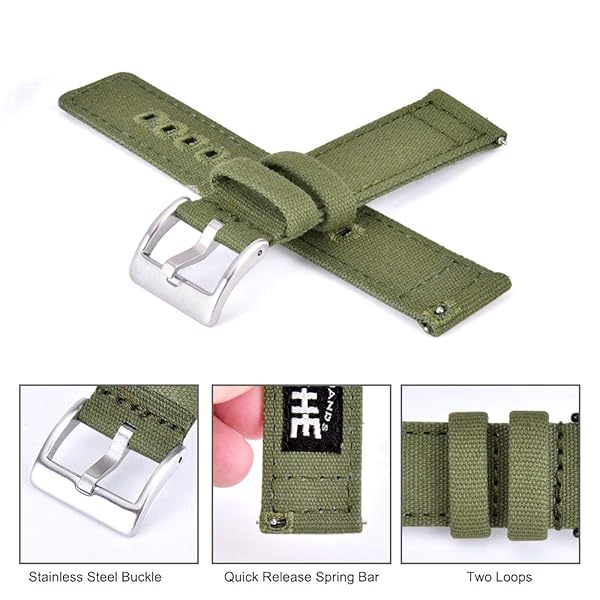 Ritche Ritche 20mm Canvas Watch Bands for Galaxy Watch 6 & Moonswatch - Perfect Christmas Gifts & Stocking Stuffers for Men - View 5 of 8