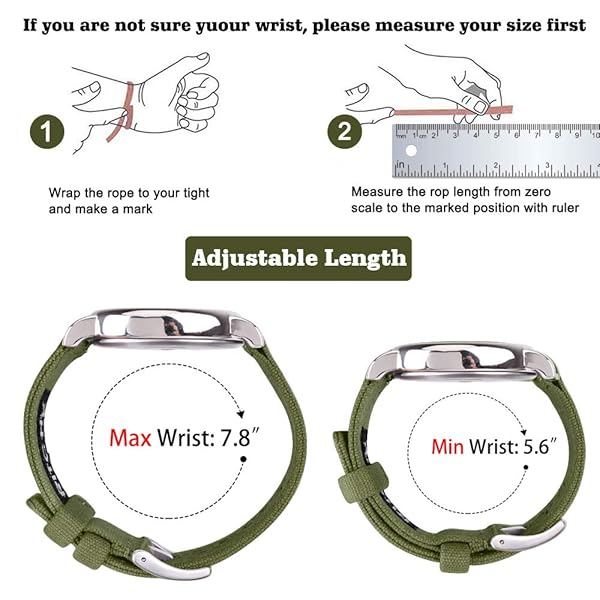 Ritche Ritche 20mm Canvas Watch Bands for Galaxy Watch 6 & Moonswatch - Perfect Christmas Gifts & Stocking Stuffers for Men - View 6 of 8