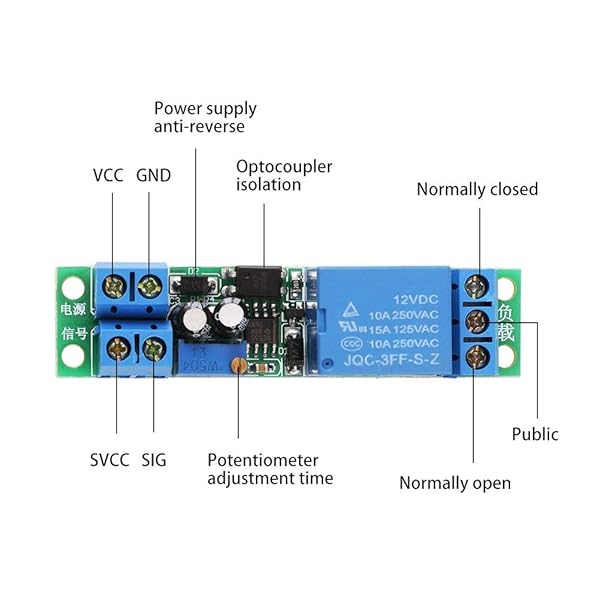 Hilitand DC 12V Adjustable Timer Switch Module - 0-25 Seconds Delay for Efficient Control - View 6 of 10