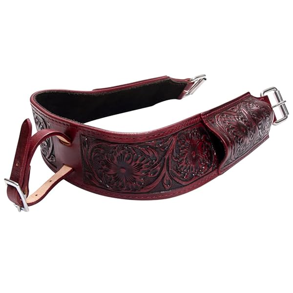 HILASON Shop HILASON Floral Carved Leather Western Horse Saddle Girth Cinch - Durable & Stylish!