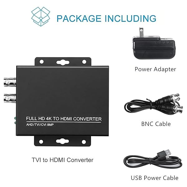 wsdcam wsdcam TVI to HDMI Converter Full HD 4K Converter, 1080p/720p/4K/8MP/5MP/4MP/3MP, BNC to HDMI Video Converter Adapter - CVBS/TVI/CVI/AHD to HDMI - View 2 of 7