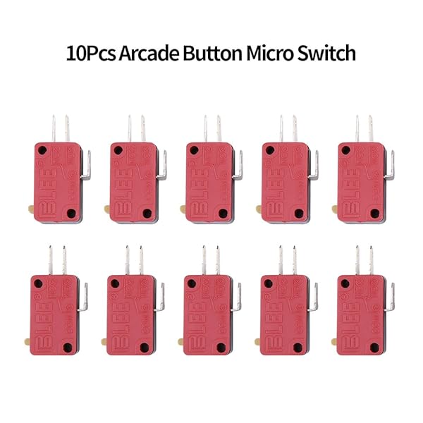 Hilitand 10Pcs Red 3-Pin Push Button Micro Switch for Arcade Gaming - Hilitand Replacement - View 5 of 9