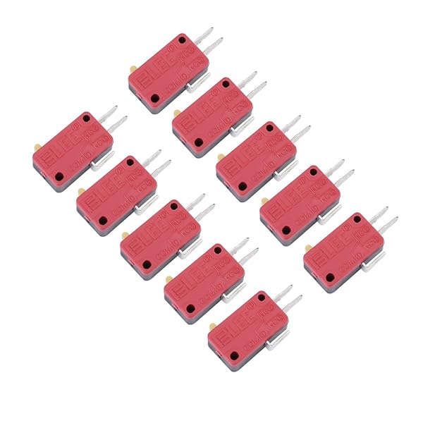 Hilitand 10Pcs Red 3-Pin Push Button Micro Switch for Arcade Gaming - Hilitand Replacement - View 9 of 9