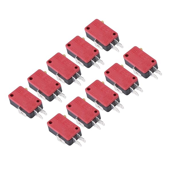 Hilitand 10Pcs Red 3-Pin Push Button Micro Switch for Arcade Gaming - Hilitand Replacement - View 2 of 9
