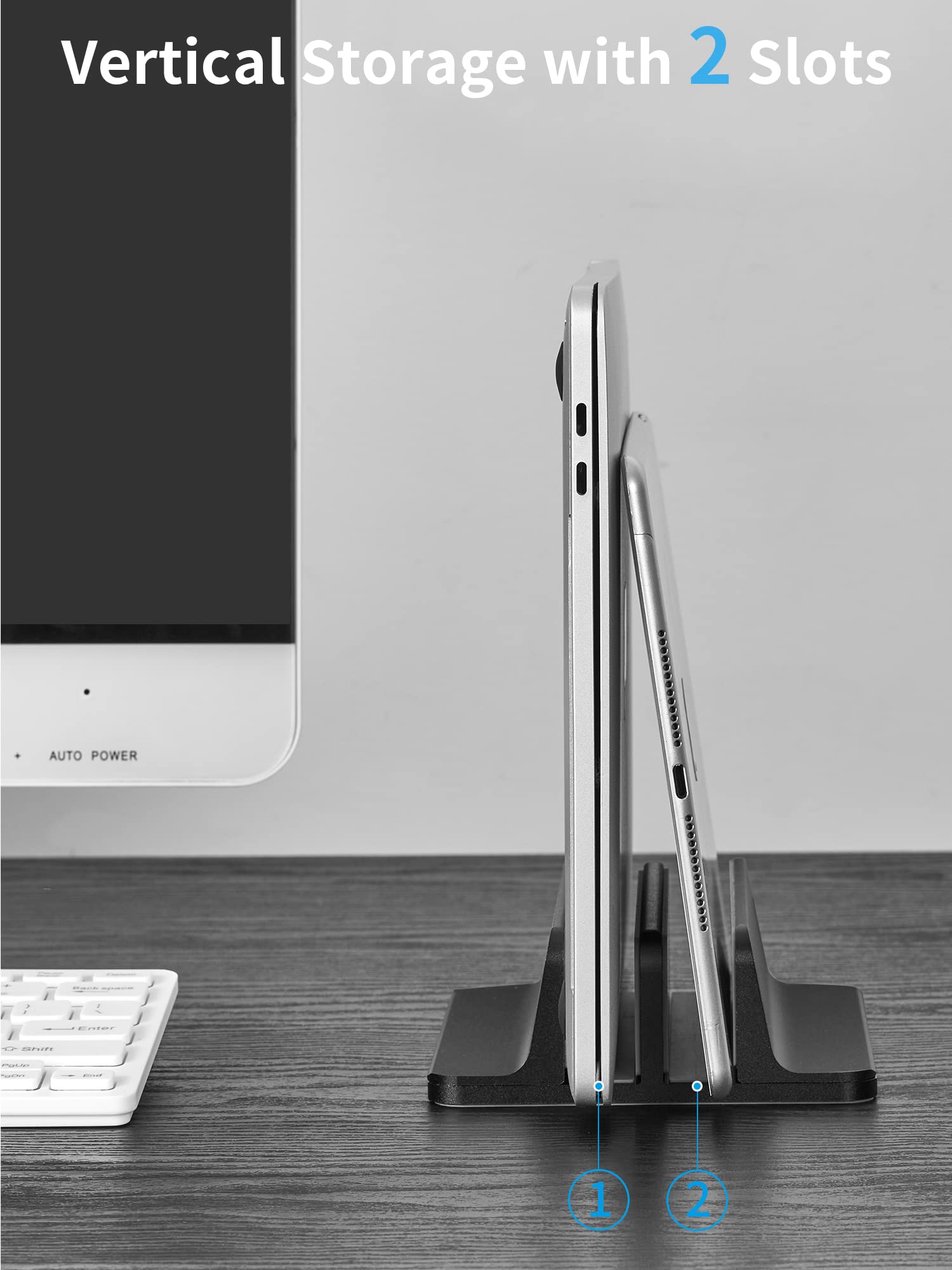 JARLINK JARLINK Vertical Laptop Stand Holder Adjustable Dock for Up to 17.3 inch Laptops Compatible with MacBook Surface Chromebook Gaming Laptops Black - View 6 of 7