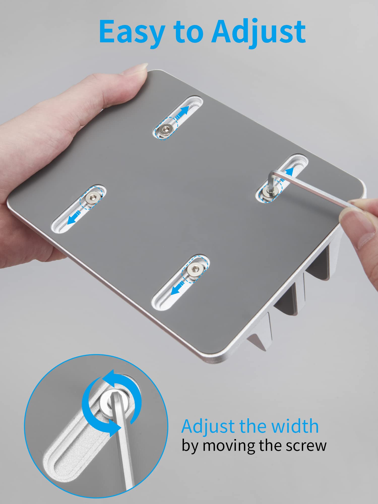 JARLINK JARLINK Vertical Laptop Stand Adjustable Aluminum Holder for Up to 17.3 Inch Laptops Compatible with MacBook Surface Chromebook Gaming Laptops Silver - View 4 of 7