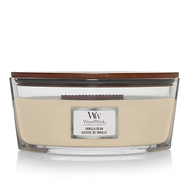 WoodWick Woodwick Candle Elipsa Vanilla Bean 76112E Long Lasting Scented Candle for Relaxation and Home Ambiance