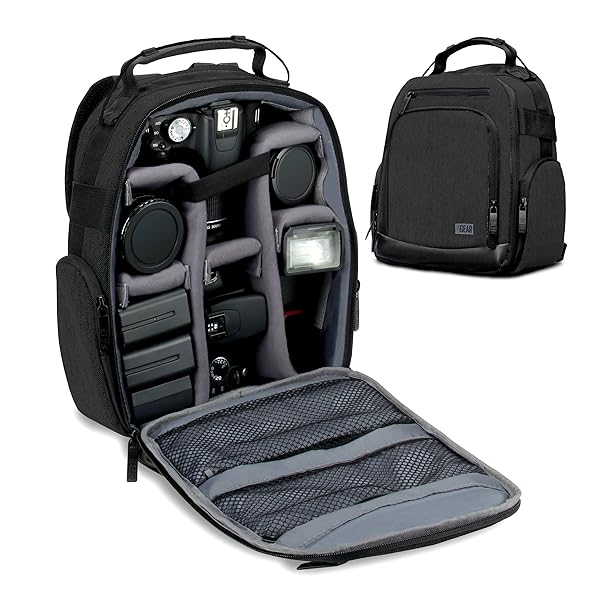 USA Gear USA GEAR DSLR Camera Backpack - Weather Resistant, Custom Dividers, Fits Canon, Nikon, Sony & More - View 2 of 10