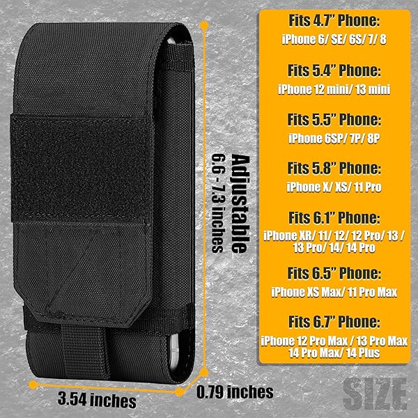 IronSeals Heavy Duty IronSeals Tactical Molle Phone Case & Holster for iPhone 16/15/14/13 Pro Max & Galaxy S24 Ultra - View 3 of 10