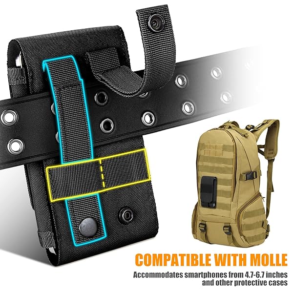 IronSeals Heavy Duty IronSeals Tactical Molle Phone Case & Holster for iPhone 16/15/14/13 Pro Max & Galaxy S24 Ultra - View 7 of 10