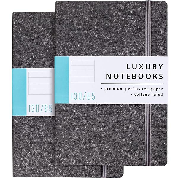 Papercode Papercode Lined Journal Notebooks (2 Pack) - Luxury Soft Cover Executive Journals for Work, Travel & College - 130 Pages Gray