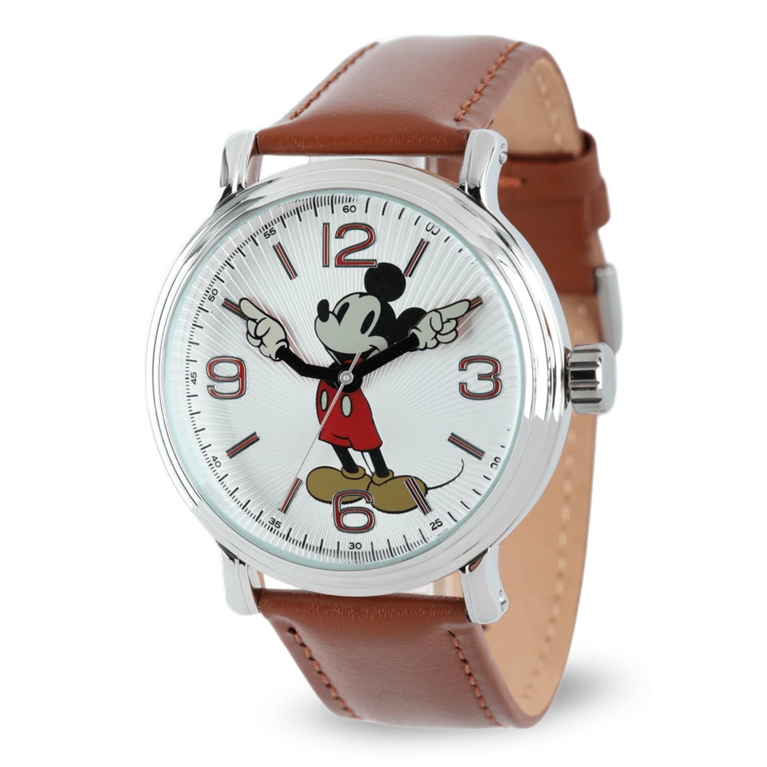 Disney Disney Mickey Mouse Vintage Articulating Hands Analog Quartz Watch for Adults Silver and Black - View 7 of 9