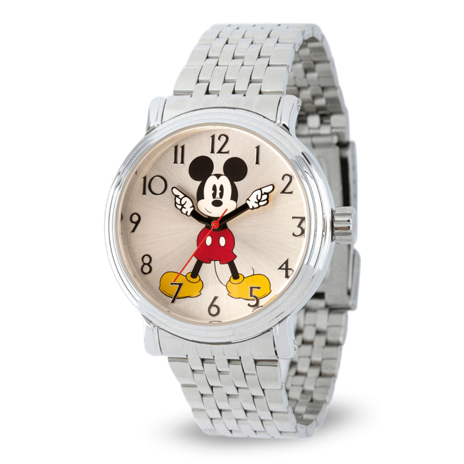 Disney Disney Mickey Mouse Vintage Articulating Hands Analog Quartz Watch for Adults Silver and Black - View 8 of 9
