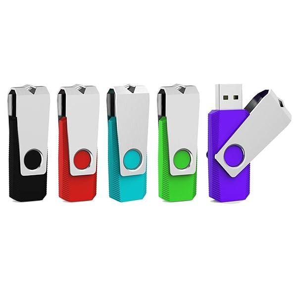 Buy Aiibe 32GB USB 3.0 Flash Drive 5-Pack - Swivel Thumb Drives in 5 Colors for Fast Data Storage