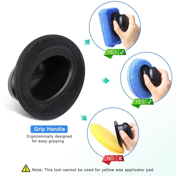 ELECTOP ELECTOP 13 Pcs Car Wax Applicator Pads Kit Microfiber and Foam Waxing Pads with Grip Handle for Easy Car Detailing - View 4 of 7