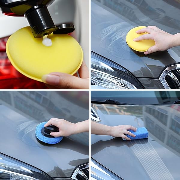 ELECTOP ELECTOP 13 Pcs Car Wax Applicator Pads Kit Microfiber and Foam Waxing Pads with Grip Handle for Easy Car Detailing - View 5 of 7