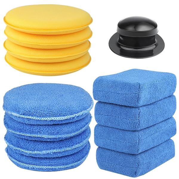 ELECTOP ELECTOP 13 Pcs Car Wax Applicator Pads Kit Microfiber and Foam Waxing Pads with Grip Handle for Easy Car Detailing - View 7 of 7