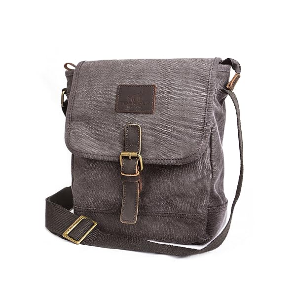 TOPWOLFS TOPWOLFS Small Canvas Messenger Bag: Stylish Anti-Theft Crossbody for Travel & Work