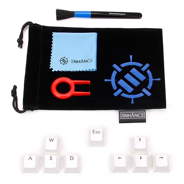 ENHANCE Upgrade Your Gaming Keyboard: ENHANCE PBT Doubleshot Keycaps Set with Keycap Puller & Accessories - Compatible with Mechanical Switches