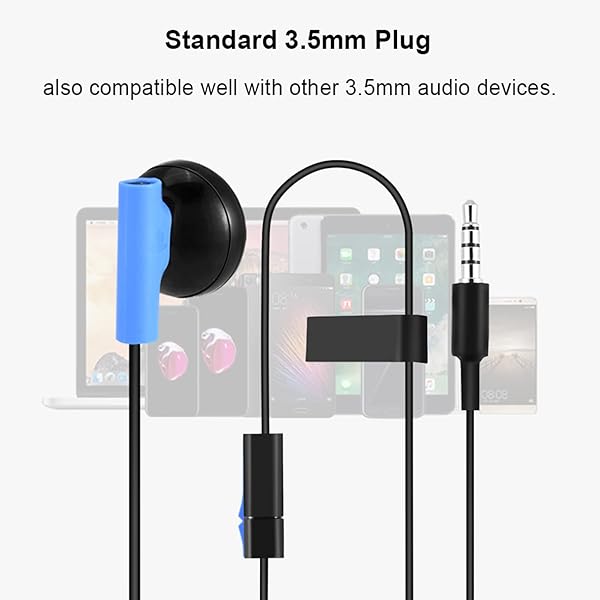 Zerone Zerone Mono Chat Earbud for PS4 - Wired In-Ear Gaming Headset with Mic, Compatible with Mobile, PC & Tablet - View 3 of 10