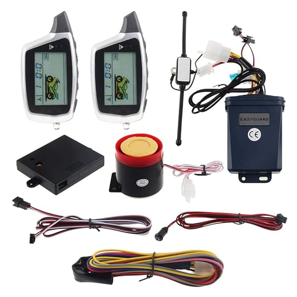EASYGUARD EASYGUARD EM212 2 Way Motorcycle Alarm System with LCD Pager Rechargeable Transmitter Shock and Microwave Sensors DC12V - View 2 of 10