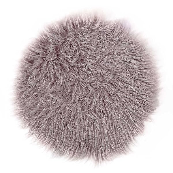 D&J DON&JUDY Baby Photo Props Faux Fur Round 23.6 Inch Soft Blanket for Boys and Girls Studio Photography Grey Sand