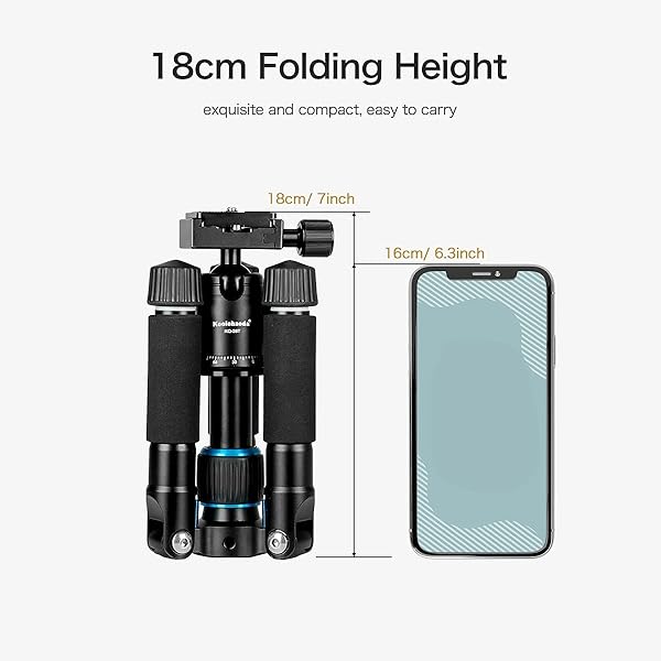 koolehaoda Koolehaoda Portable Mini Tripod Aluminum Alloy Tabletop Tripod Height 20 inch / 51cm with 360 Degree Ball Head and Bag for DSLR Camera, Video Camcorder.Load up to 11lbs / 5kg - (Blue) - View 9 of 9