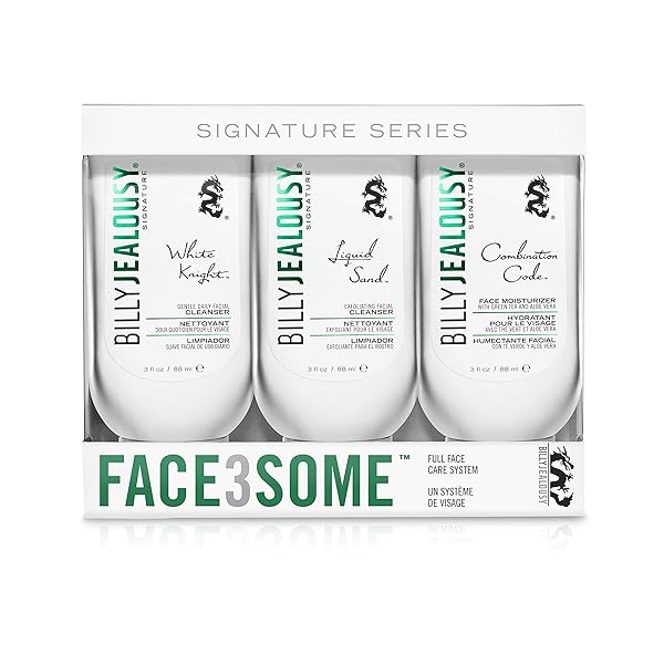 Billy Jealousy Billy Jealousy Face3Some Kit Moisturizer and Exfoliating Cleanser Set 88ml 3pcs for Healthy Glowing Skin