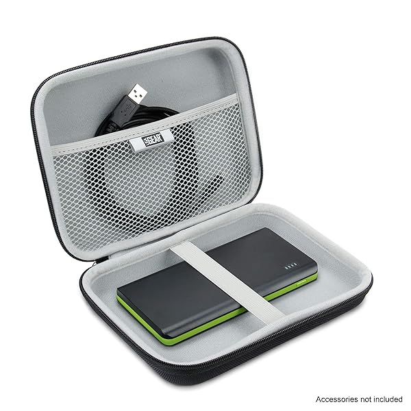 USA Gear USA Gear Hard Shell Electronic Organizer Case - 7.5 Inch GPS & Accessory Pocket, Water Resistant for Garmin & More - Black - View 4 of 10