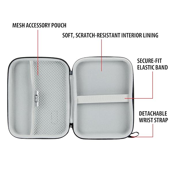 USA Gear USA Gear Hard Shell Electronic Organizer Case - 7.5 Inch GPS & Accessory Pocket, Water Resistant for Garmin & More - Black - View 5 of 10